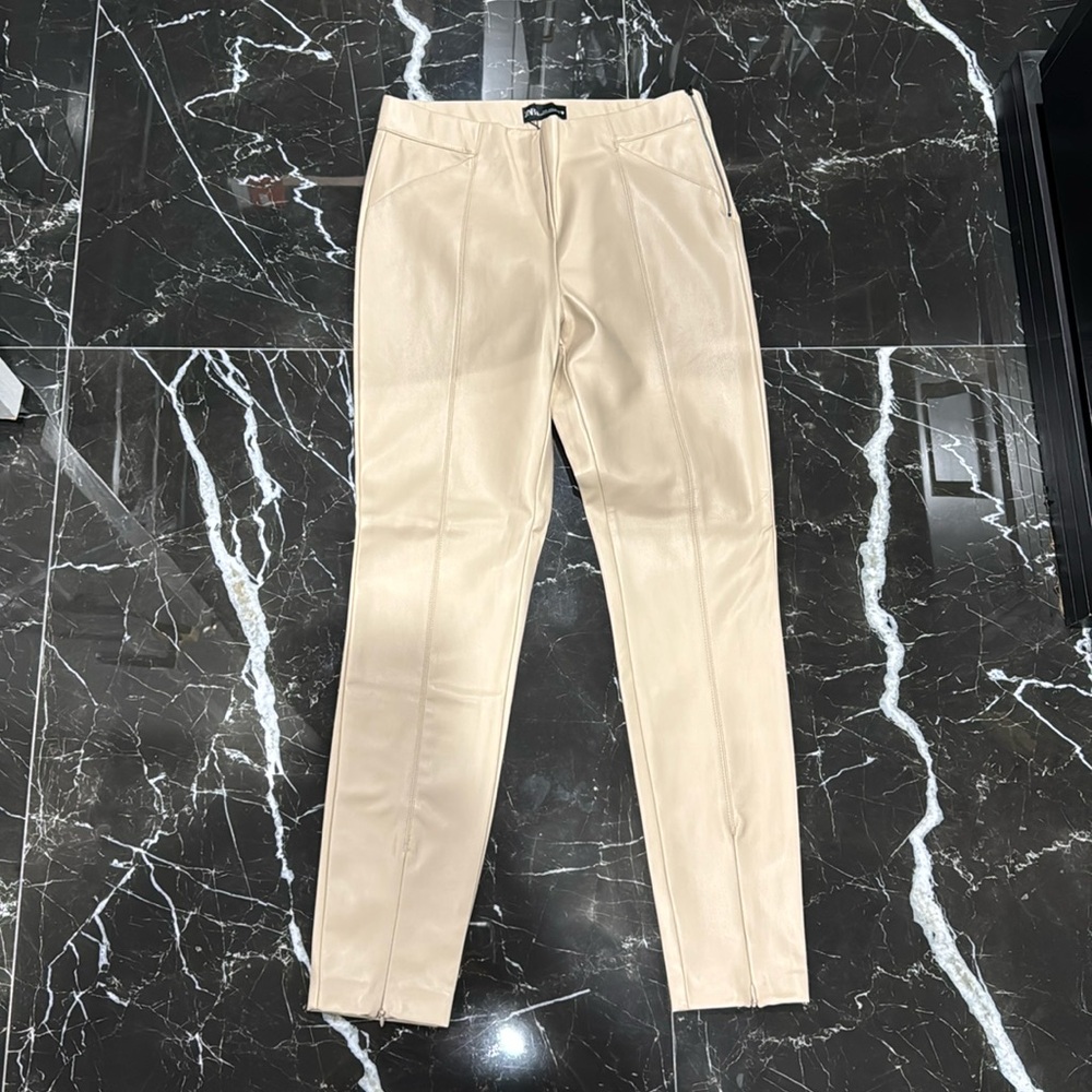 Nude Faux Leather Zara Leggings